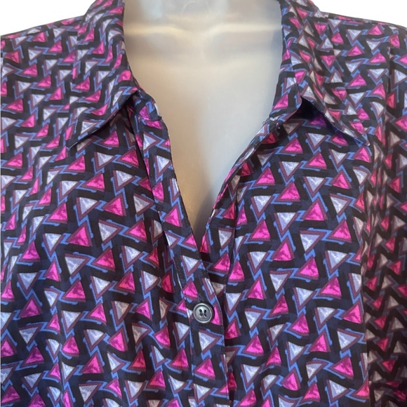 Catherine's Multicolor Button Down 3/4 Sleeves Top Plus 1X #Y - Picture 2 of 8